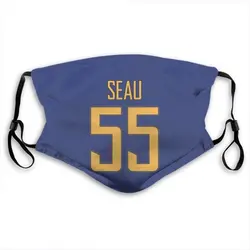 Junior Seau Los Angeles Chargers Jersey Name & Number Face Mask - Royal