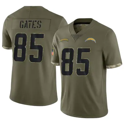 Men's Antonio Gates Los Angeles Chargers 2022 Salute To Service Jersey - Olive Limited