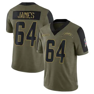 Men's Brenden Jaimes Los Angeles Chargers 2021 Salute To Service Jersey - Olive Limited