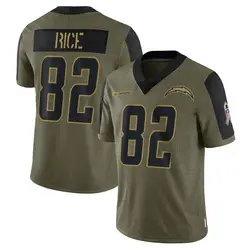 Men's Brenden Rice Los Angeles Chargers 2021 Salute To Service Jersey - Olive Limited