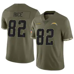 Men's Brenden Rice Los Angeles Chargers 2022 Salute To Service Jersey - Olive Limited