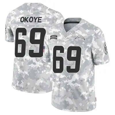 Men's CJ Okoye Los Angeles Chargers 2024 Salute to Service Jersey - Arctic Camo Limited