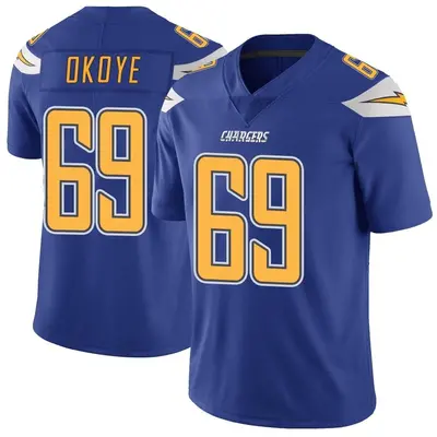 Men's CJ Okoye Los Angeles Chargers Color Rush Vapor Untouchable Jersey - Royal Limited