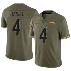 Men's Chase Daniel Los Angeles Chargers 2022 Salute To Service Jersey - Olive Limited