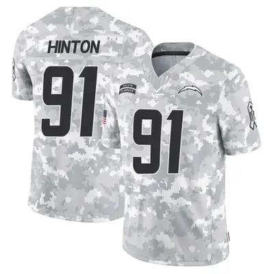 Men's Christopher Hinton Los Angeles Chargers 2024 Salute to Service Jersey - Arctic Camo Limited