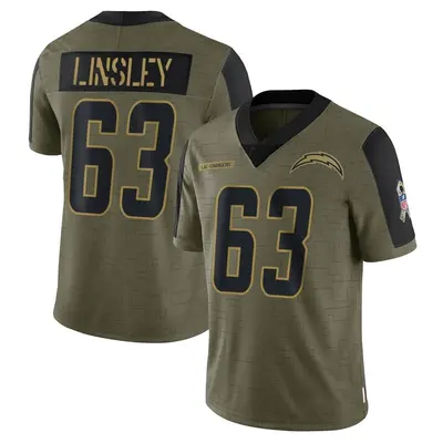 Men's Corey Linsley Los Angeles Chargers 2021 Salute To Service Jersey - Olive Limited