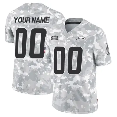 Men's Custom Los Angeles Chargers 2024 Salute to Service Jersey - Arctic Camo Limited