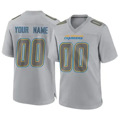 Men's Custom Los Angeles Chargers Atmosphere Fashion Jersey - Gray Game