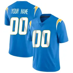 Men's Custom Los Angeles Chargers Powder Vapor Untouchable Alternate Jersey - Blue Limited