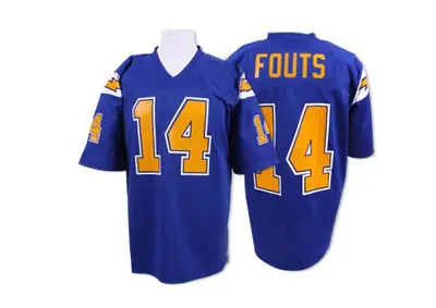 Men's Dan Fouts Los Angeles Chargers Mitchell And Ness Electric With 50TH Patch Throwback Jersey - Blue Authentic