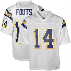 Men's Dan Fouts Los Angeles Chargers Mitchell And Ness With 50TH Anniversary Patch Throwback Jersey - White Authentic