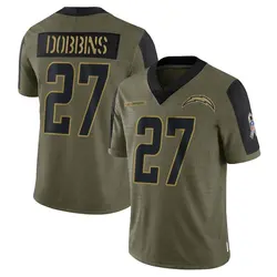 Men's J.K. Dobbins Los Angeles Chargers 2021 Salute To Service Jersey - Olive Limited