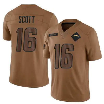 Men's JK Scott Los Angeles Chargers 2023 Salute To Service Jersey - Brown Limited