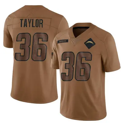 Men's Ja'Sir Taylor Los Angeles Chargers 2023 Salute To Service Jersey - Brown Limited