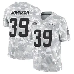 Men's Jaylen Johnson Los Angeles Chargers 2024 Salute to Service Jersey - Arctic Camo Limited