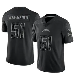 Men's Jeremiah Jean-Baptiste Los Angeles Chargers Reflective Jersey - Black Limited