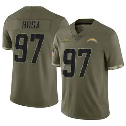 Men's Joey Bosa Los Angeles Chargers 2022 Salute To Service Jersey - Olive Limited