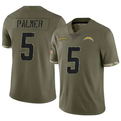 Men's Joshua Palmer Los Angeles Chargers 2022 Salute To Service Jersey - Olive Limited