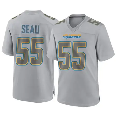 Men's Junior Seau Los Angeles Chargers Atmosphere Fashion Jersey - Gray Game