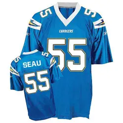 Men's Junior Seau Los Angeles Chargers Mitchell And Ness Throwback Jersey - Light Blue Authentic