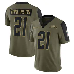 Men's LaDainian Tomlinson Los Angeles Chargers 2021 Salute To Service Jersey - Olive Limited