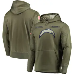 Men's Los Angeles Chargers 2018 Salute to Service Sideline Therma Performance Pullover Hoodie - Olive