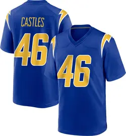 Men's McCallan Castles Los Angeles Chargers 2nd Alternate Jersey - Royal Game