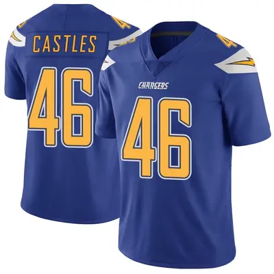 Men's McCallan Castles Los Angeles Chargers Color Rush Vapor Untouchable Jersey - Royal Limited