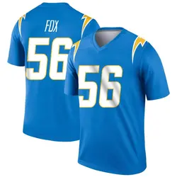 Men's Morgan Fox Los Angeles Chargers Powder Jersey - Blue Legend