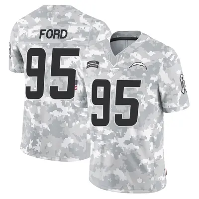 Men's Poona Ford Los Angeles Chargers 2024 Salute to Service Jersey - Arctic Camo Limited