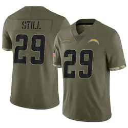 Men's Tarheeb Still Los Angeles Chargers 2022 Salute To Service Jersey - Olive Limited