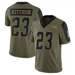 Men's Tony Jefferson Los Angeles Chargers 2021 Salute To Service Jersey - Olive Limited