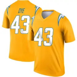 Men's Troy Dye Los Angeles Chargers Inverted Jersey - Gold Legend