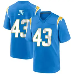 Men's Troy Dye Los Angeles Chargers Powder Alternate Jersey - Blue Game