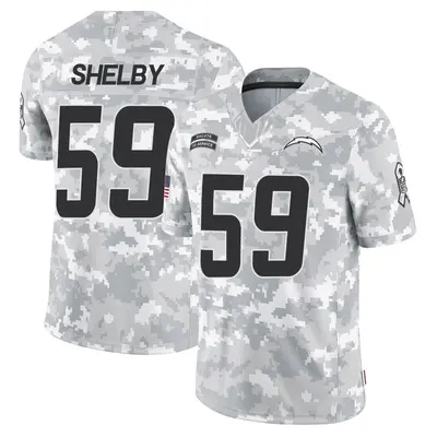 Men's Ty Shelby Los Angeles Chargers 2024 Salute to Service Jersey - Arctic Camo Limited