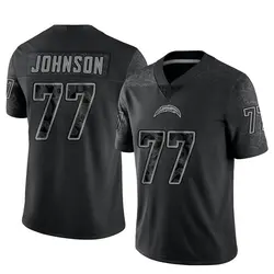 Men's Zion Johnson Los Angeles Chargers Reflective Jersey - Black Limited