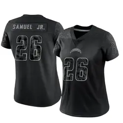 Women's Asante Samuel Jr. Los Angeles Chargers Reflective Jersey - Black Limited