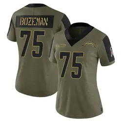 Women's Bradley Bozeman Los Angeles Chargers 2021 Salute To Service Jersey - Olive Limited