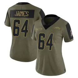 Women's Brenden Jaimes Los Angeles Chargers 2021 Salute To Service Jersey - Olive Limited