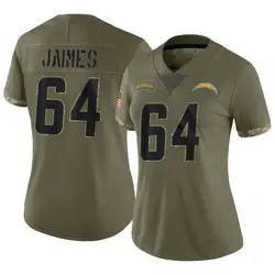 Women's Brenden Jaimes Los Angeles Chargers 2022 Salute To Service Jersey - Olive Limited