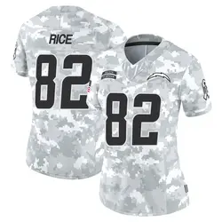 Women's Brenden Rice Los Angeles Chargers 2024 Salute to Service Jersey - Arctic Camo Limited