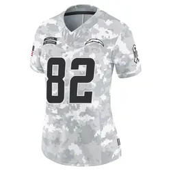 Women's Brenden Rice Los Angeles Chargers 2024 Salute to Service Jersey - Arctic Camo Limited