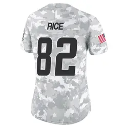 Women's Brenden Rice Los Angeles Chargers 2024 Salute to Service Jersey - Arctic Camo Limited