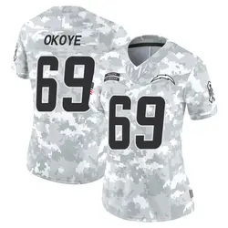 Women's CJ Okoye Los Angeles Chargers 2024 Salute to Service Jersey - Arctic Camo Limited