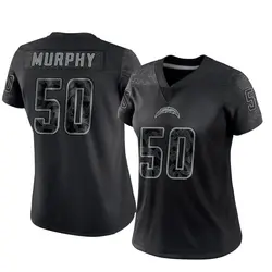 Women's Caleb Murphy Los Angeles Chargers Reflective Jersey - Black Limited