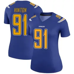 Women's Christopher Hinton Los Angeles Chargers Color Rush Jersey - Royal Legend