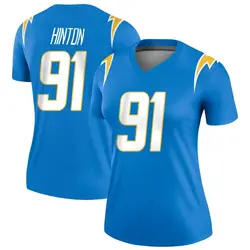 Women's Christopher Hinton Los Angeles Chargers Powder Jersey - Blue Legend