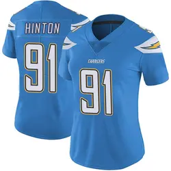 Women's Christopher Hinton Los Angeles Chargers Powder Vapor Untouchable Alternate Jersey - Blue Limited