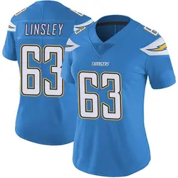 Women's Corey Linsley Los Angeles Chargers Powder Vapor Untouchable Alternate Jersey - Blue Limited