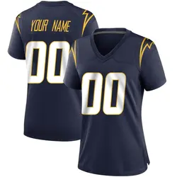 Women's Custom Los Angeles Chargers Team Color Jersey - Navy Game